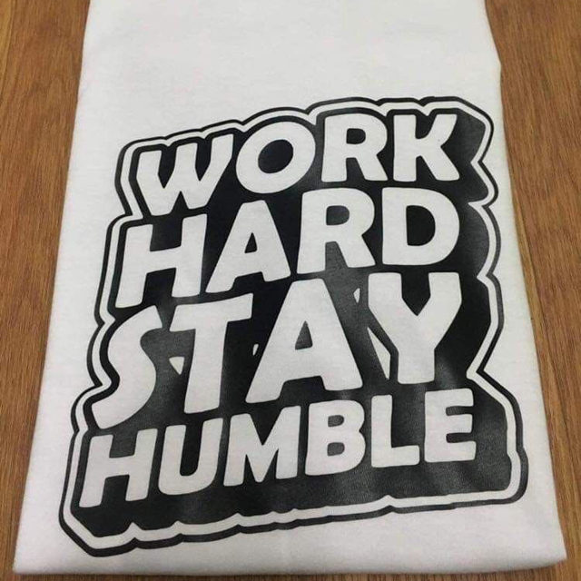 Kaos Work Hard Stay Humble Tshirt 100% Cotton | Tangan Pendek & Tangan Panjang | Ready Stock Siap Ki