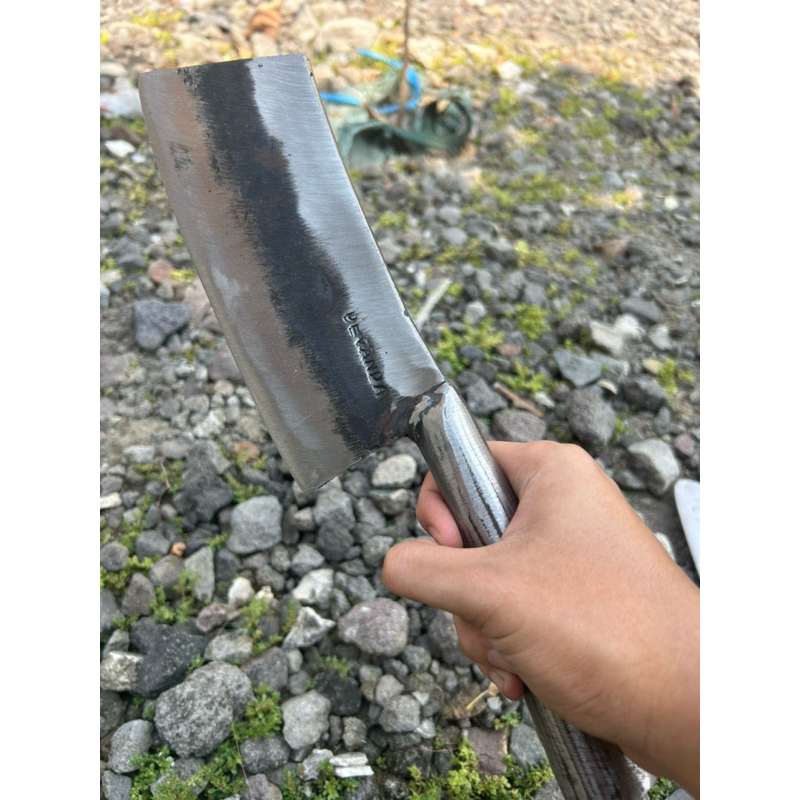 Pisau Daging Bahan Per Baja Mobil 6 mm - Pisau Dapur Serbaguna - Pisau Cacah Daging tulang