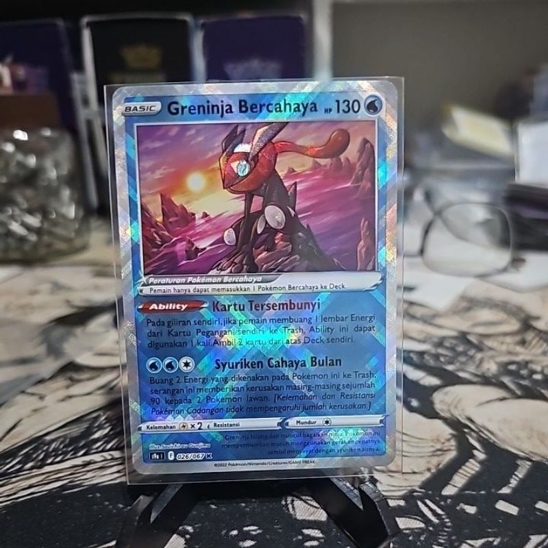 greninja bercahaya original pokemon tcg indonesia