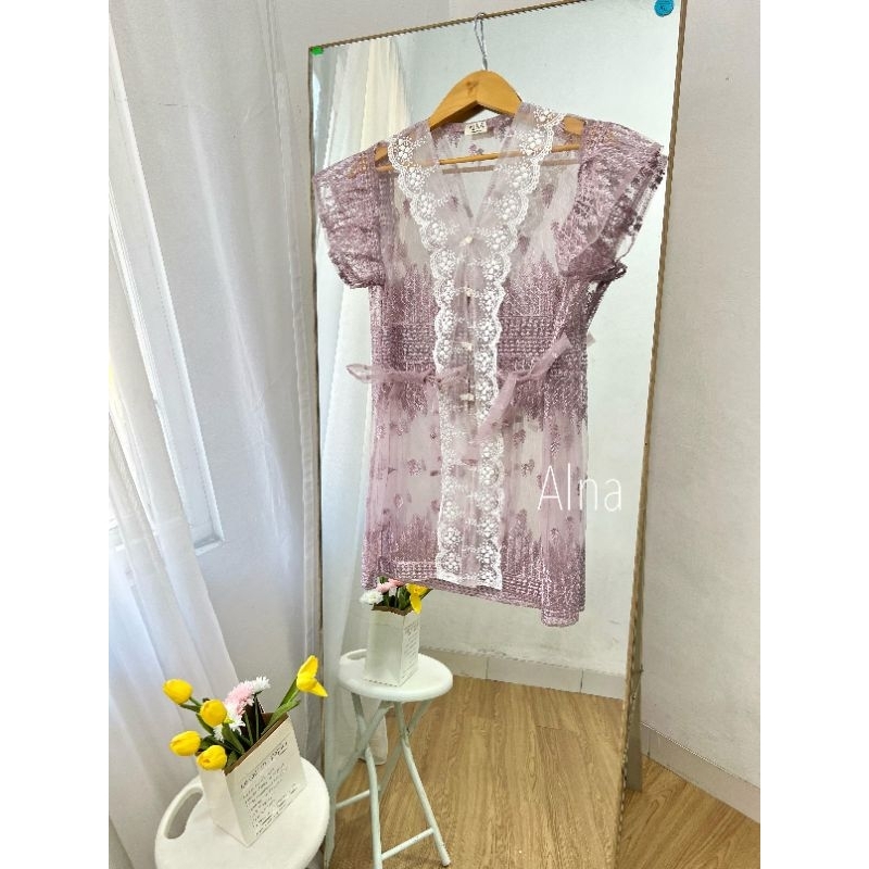 emily outer lace / kebaya wisuda / outfit kondangan / set outer rok lilit / outer renda / set kondan