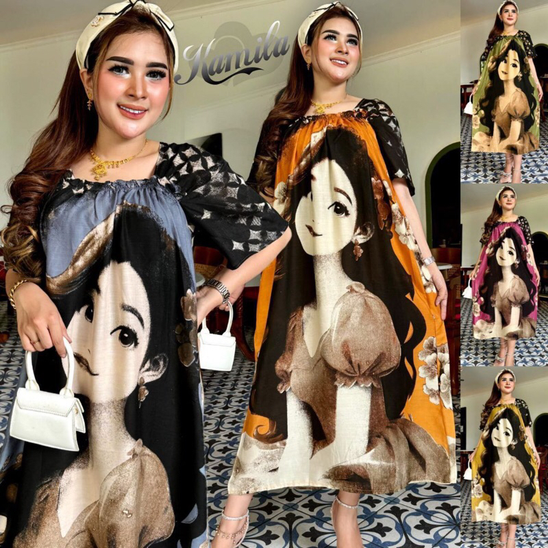 100 ribu 3 pcs daster jumbo bahan rayon daster fuji