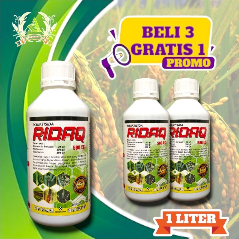 RIDAQ 500 EC INSEKTISIDA BAHAN AKTIF EMAMECTIN BENZOAT KLORFENAPIR SIPERMETRIN ABACEL