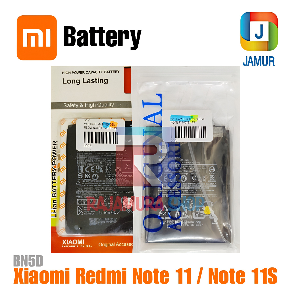 BATERAI XIAOMI REDMI NOTE 11 BN5D BATERAI XIAOMI REDMI NOTE 11S BATRAI XIAOMI NOTE 11 BATRE XIAOMI N