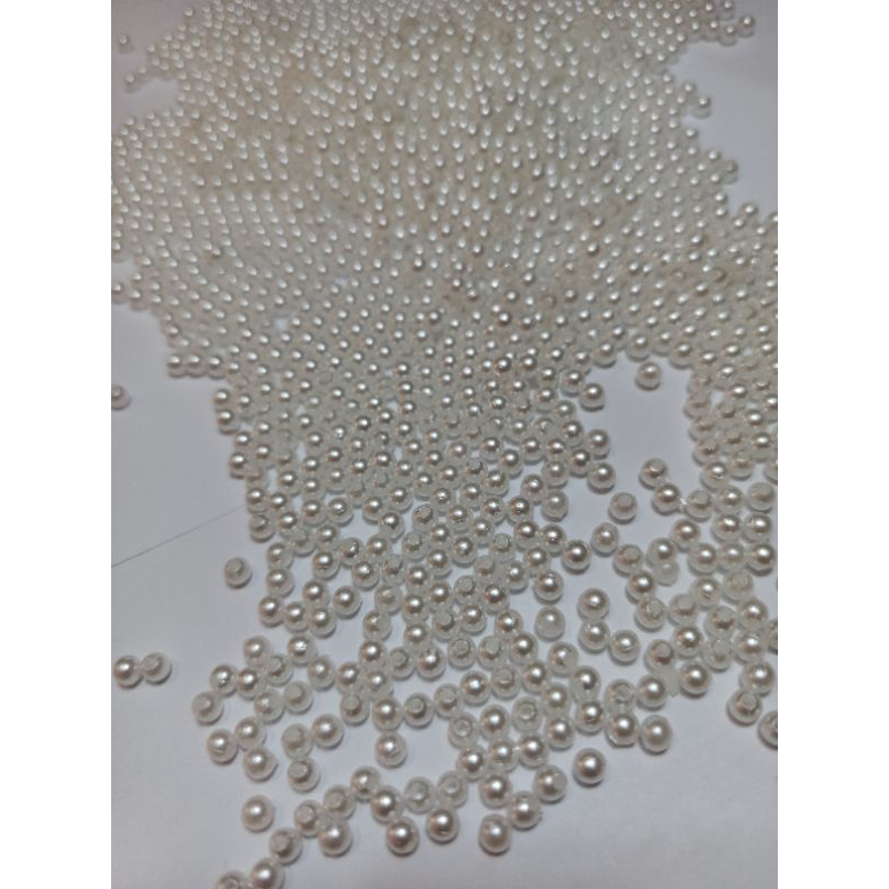 Payet Mutiara Putih Ukuran 4mm / mutiara putih/ mutira tabur / mutiara 4mm / payet tabur Mutiara rin