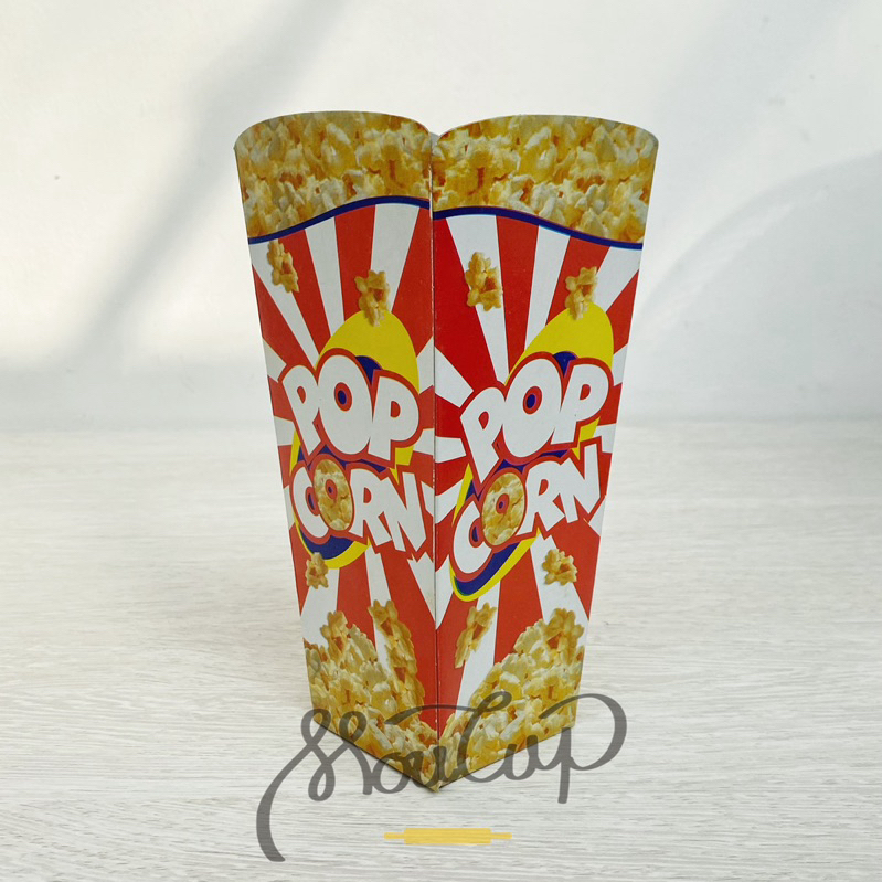 Kertas Cup Popcorn per 20pcs  [18,5x8x5,5 CM]