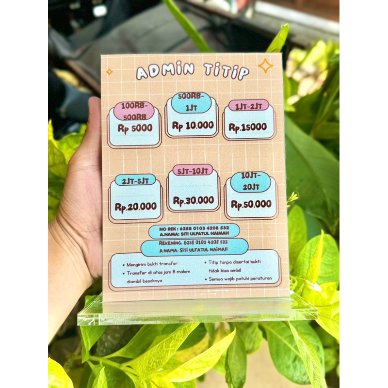 

AKRILIK MEJA BIAYA ADMIN TITIP BISA CUSTOM UKURAN 15x20