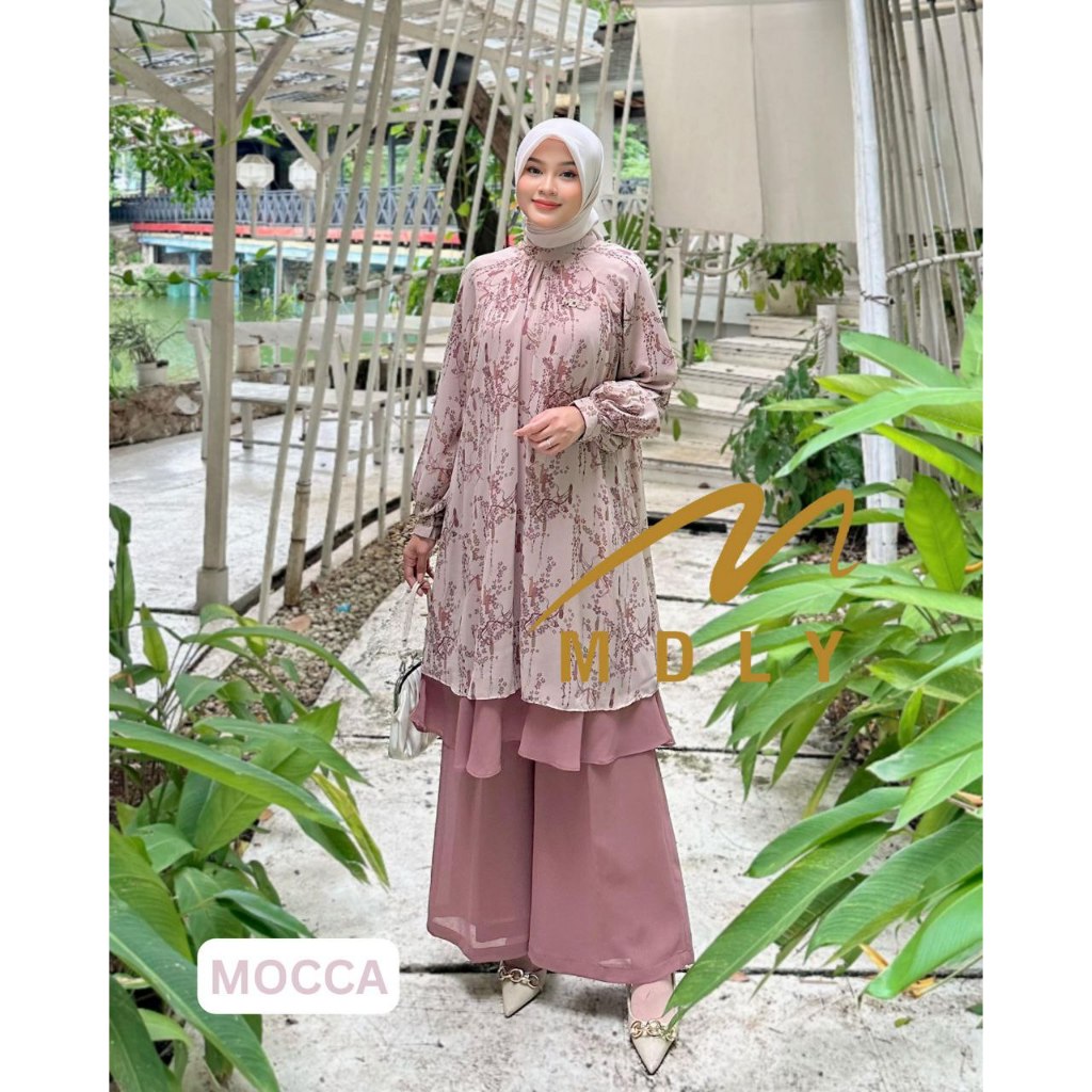 MDLY Baju setelan wanita muslim/One Set Motif Premium Cerruty/Orlin Set by MDLY