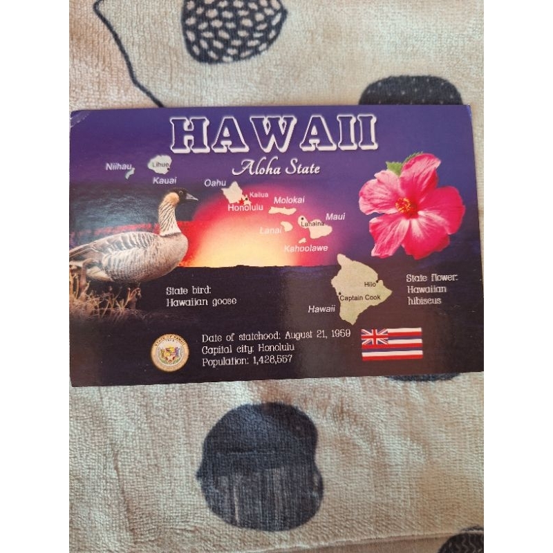 

kartu pos peta hawaii/hawai map postcard