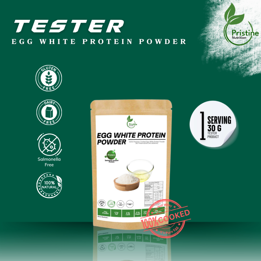 TESTER Protein Putih Telur Egg White Protein Powder Pristine Nutrition