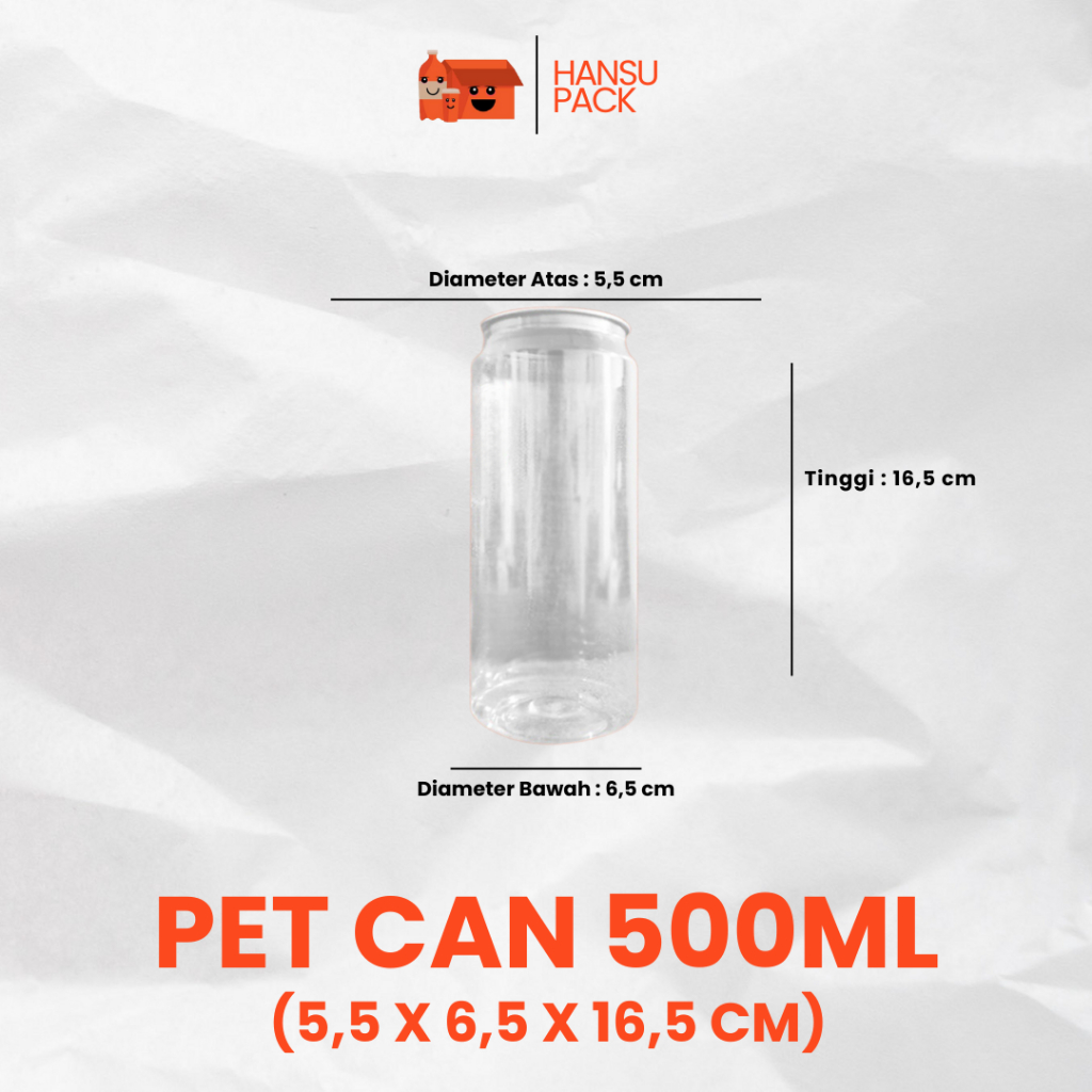 (Isi 150pc) PET Can Botol Pop Can 500ml Tutup Kaleng Botol Plastik Jus Kopi Per Dus