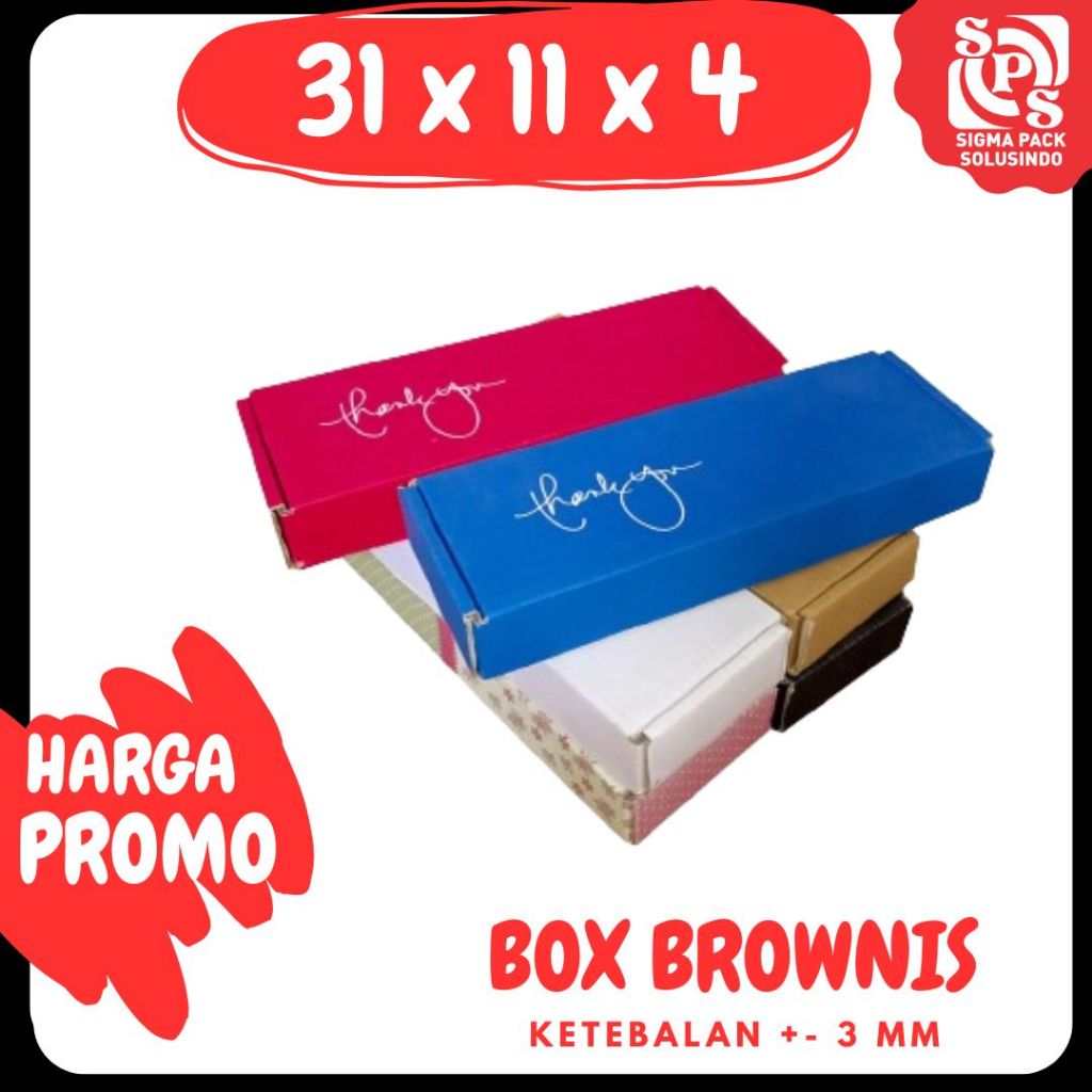 

Box Brownis 31x11x4 | Kotak Souvenir | Tempat Pakaian | Kardus Kue Roti | Box Baju | Zigma Pack