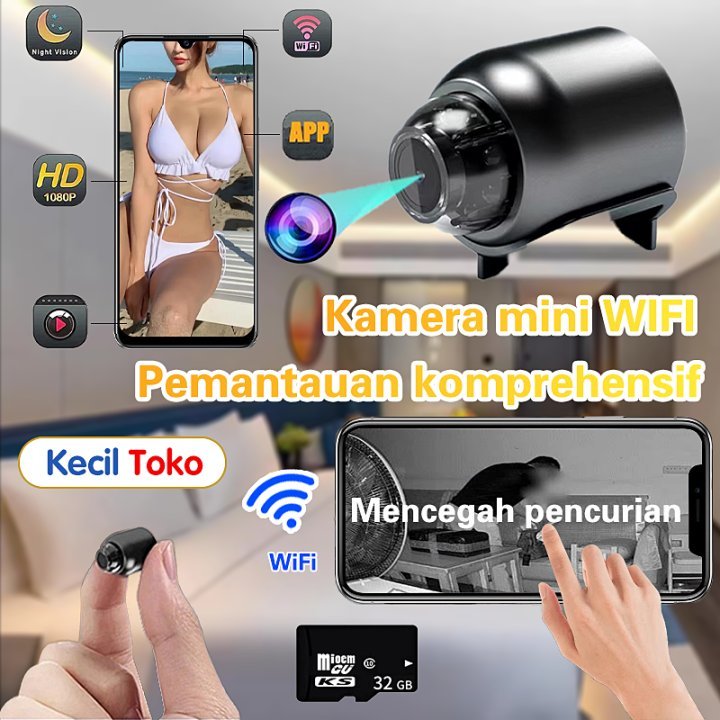 Kamera WIFI mini HD 1080p camera cctv kamera kecil camera mini bluetooth Kamera Pengintai Mini Spy H