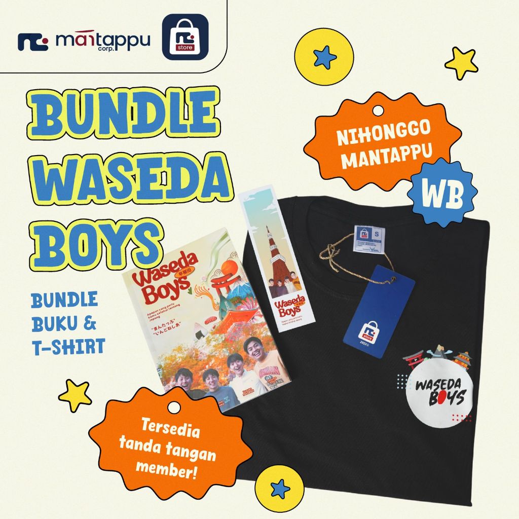 [SPECIAL PACKAGE] Buku TTD + Kaos Waseda Boys_Jerome Polin_Nihongo Mantappu