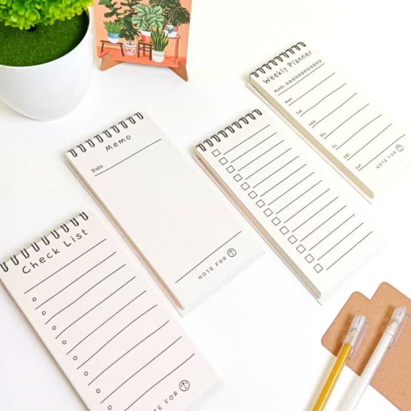 

[ RING SPIRAL ] Buku Notebook / Memo / Agenda / To Do List Bahan Kertas Craft Warna Coklat + Putih untuk Kantor / Sekolah.