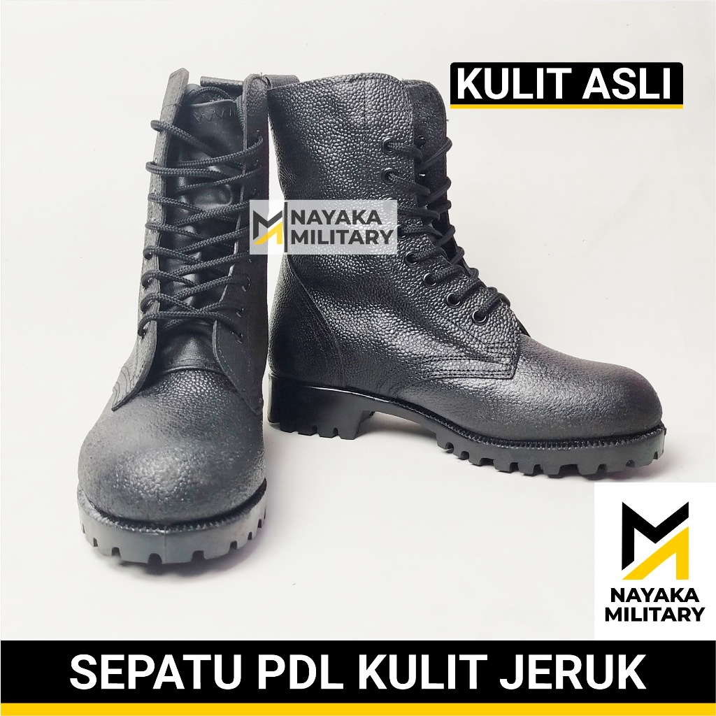 Sepatu PDL Kulit Jeruk Tentara TNI Komcad POLRI Polisi Satpam Security Linmas Hansip Tactical Airsof