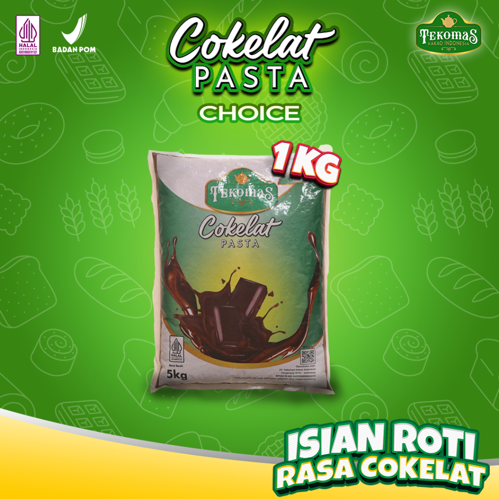 

TEKOMAS - Coklat Pasta Choice 1 kg Cokelat Isian Topping Roti Siap Pakai Bahan Kue Praktis Premium