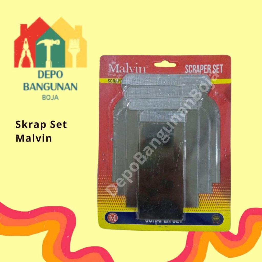 (20.4) Skrap Set Stainless Steel Malvin / Skrap Stainless Steel / Kape Stainless Steel