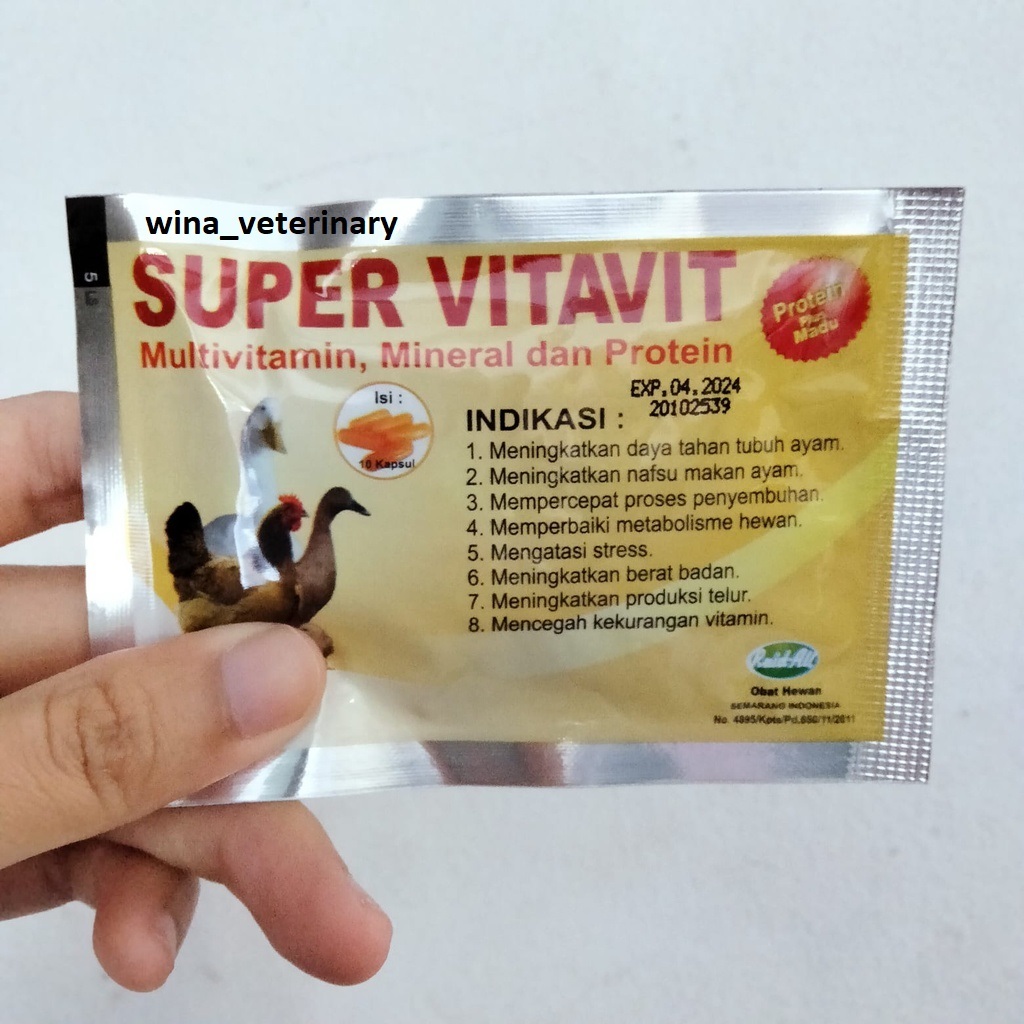 SUPER VITAVIT MULTIVITAMIN MINERAL DAN PROTEIN AYAM BEBEK UNGGAS 10 kapsul