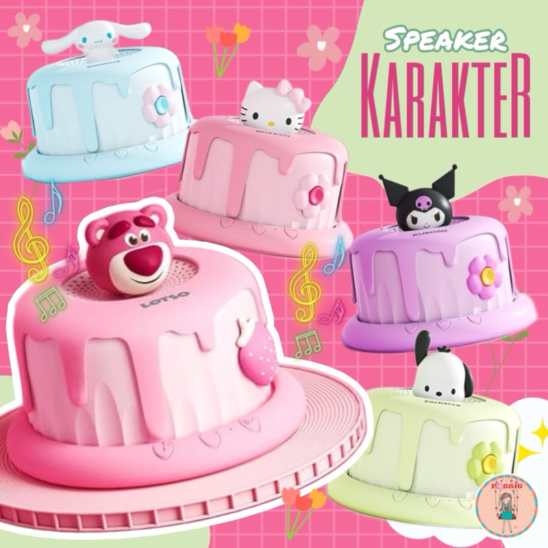 Speaker Bluetooth Sanrio Cake/Speaker Bluetooth/Speaker Kuromi/Speaker Cinnamon/Speaker Kue Tart Lot