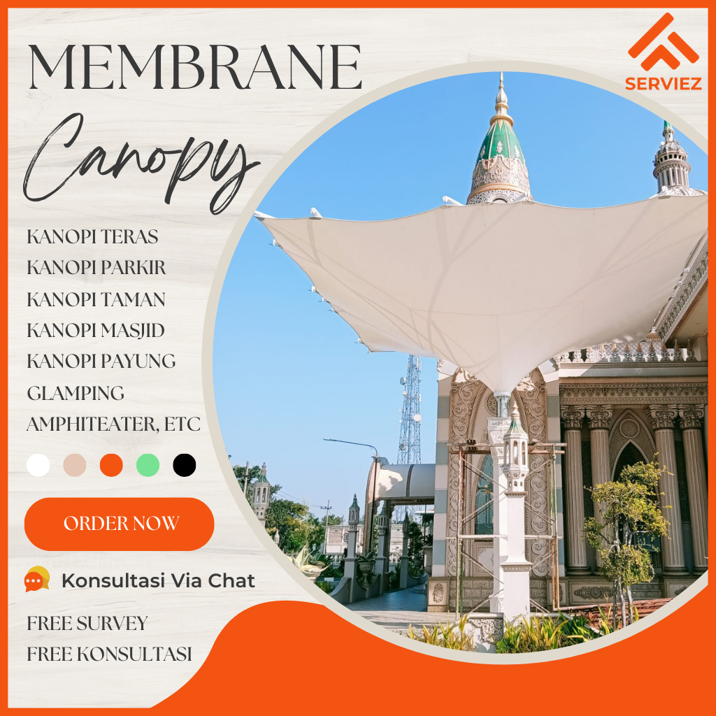 Kain Membran Kanopi Harga Meteran Ukuran Custom Untuk Area Outdoor