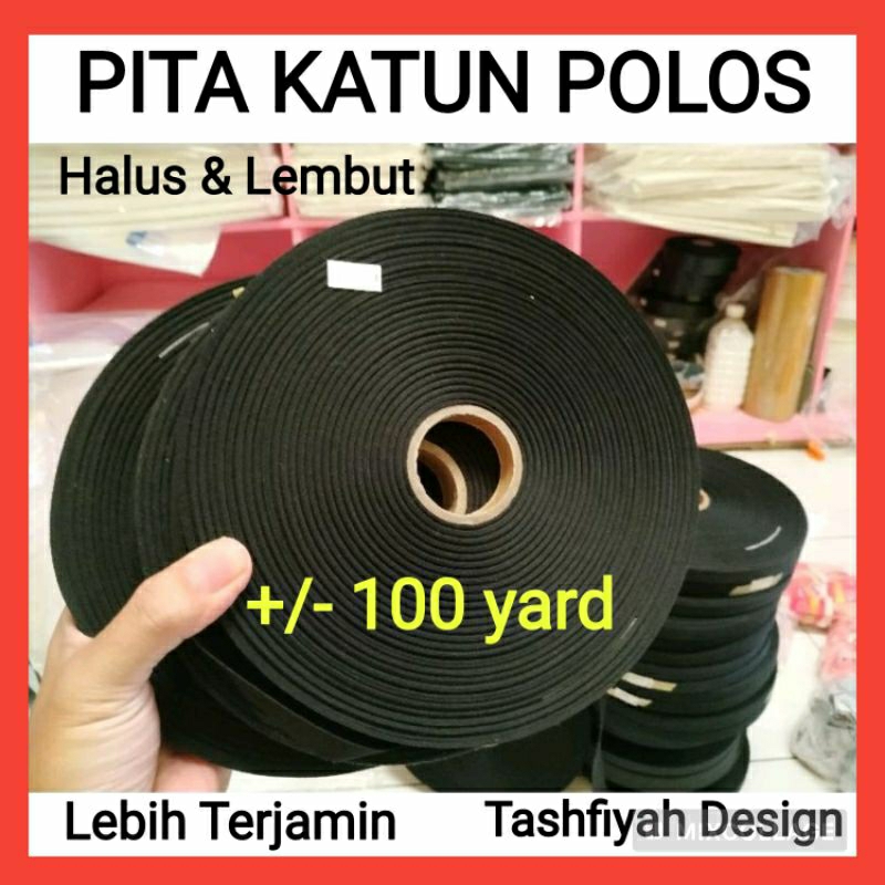 

Label Pita Katun Hitam 1 2 2,5 3 cm Polos Halus