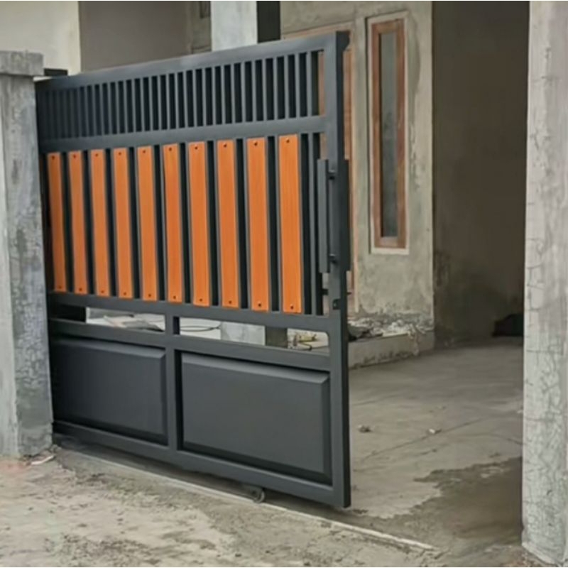 pagar minimalis plat eser kombinasi grc