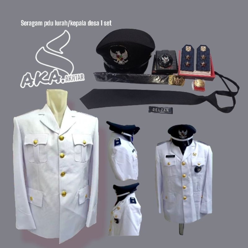 SERAGAM PDU KEPALA DESA/SERAGAM PDU LURAH/PDU PUTIH LURAH 1 SET