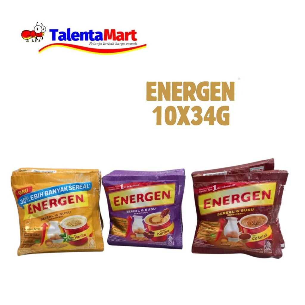 

ENERGEN 10X34G ENERGEN KURMA, ENERGEN COKELAT, ENERGEN VANILA