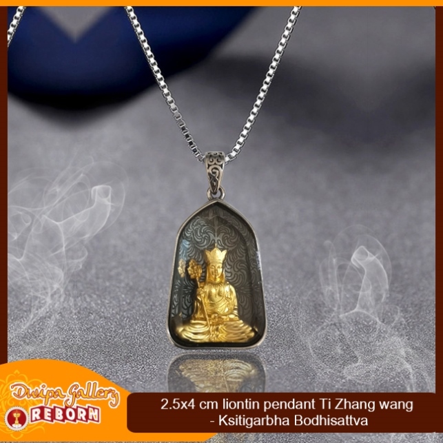 Liontin/Kalung pendant ti zhang wang - ksitigarbha bodhisattva protektor 2.5x4 cm