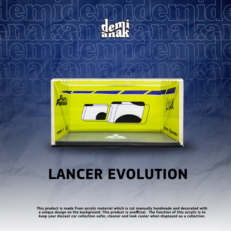 Box Akrilik Diecast Lancer Evolution Fast Furious