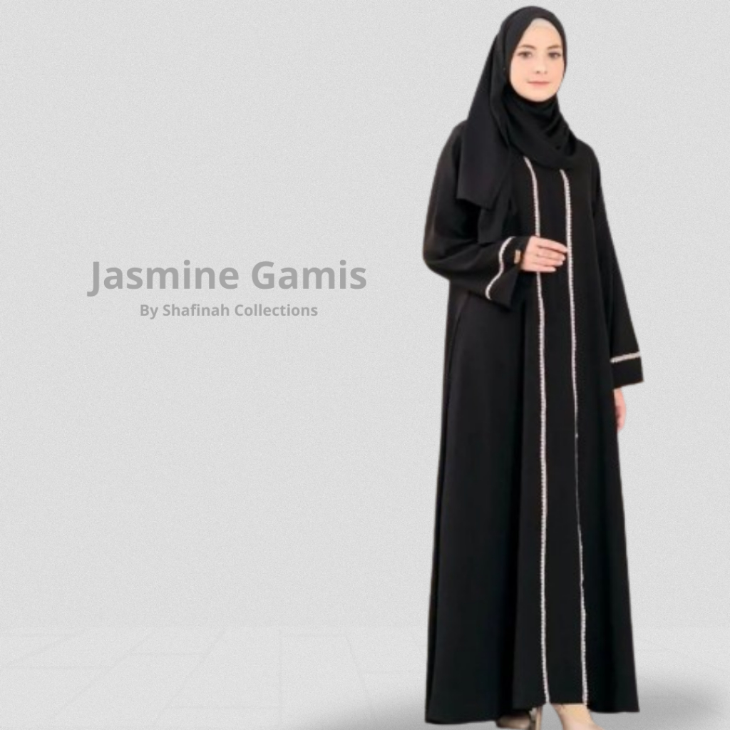 Gamis abaya hitam pesta elegant murah dress Arabian Dubai jumbo maxi hitam polos premium kombi listt