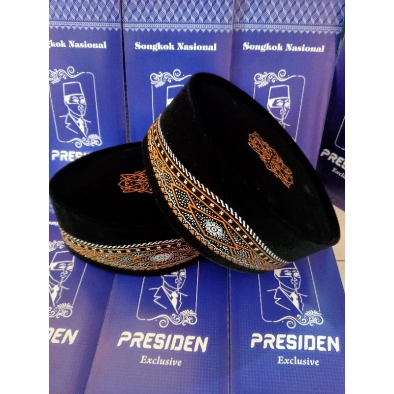 Peci Songkok Motif Batik Peci Kopiah Songkok Hitam Motif Batik Peci Songkok Hitam Bordir