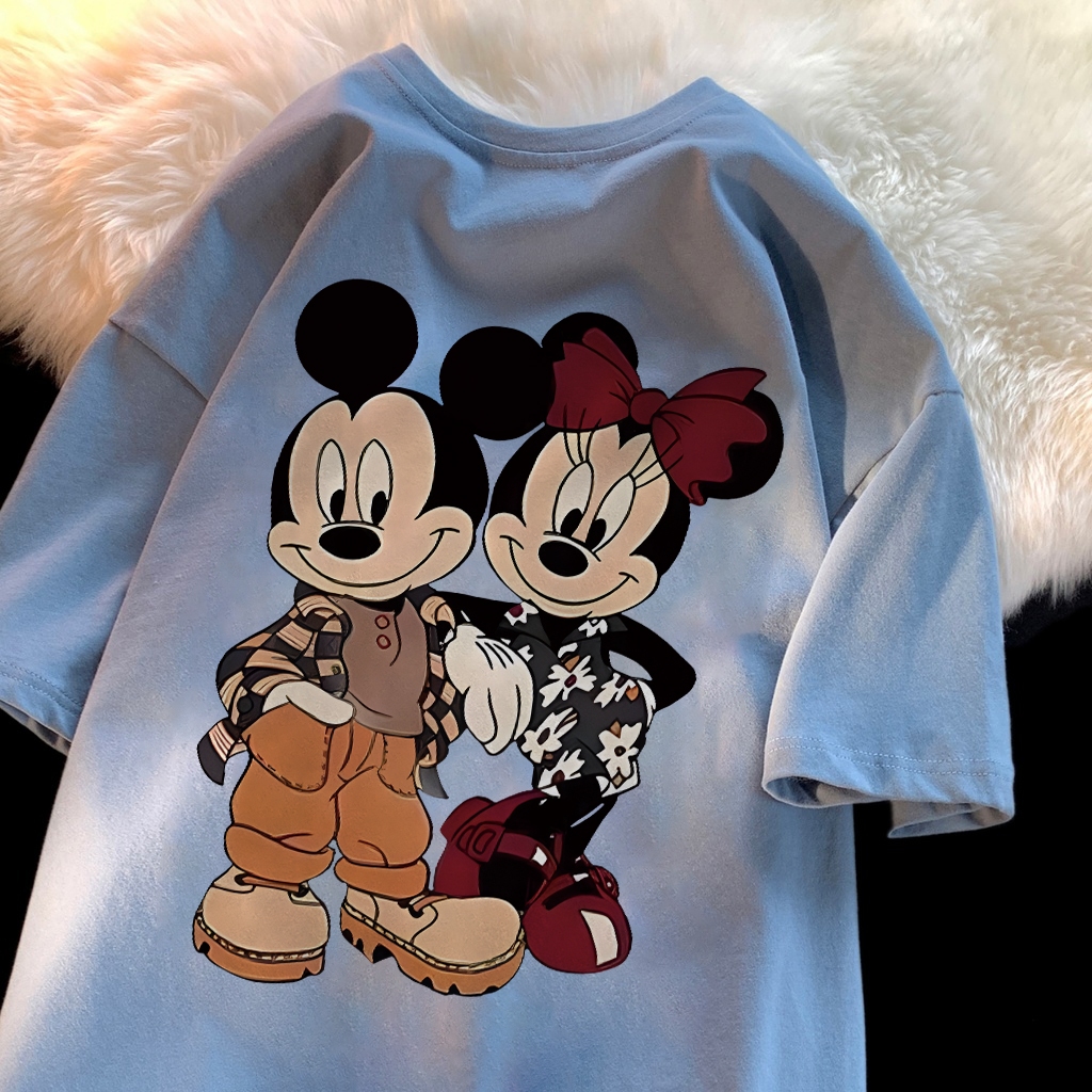 XIAOZHAINV baju kaos oversize kaos wanita lengan pendek kaos oversize wanita | KAOS Mickey Mouse