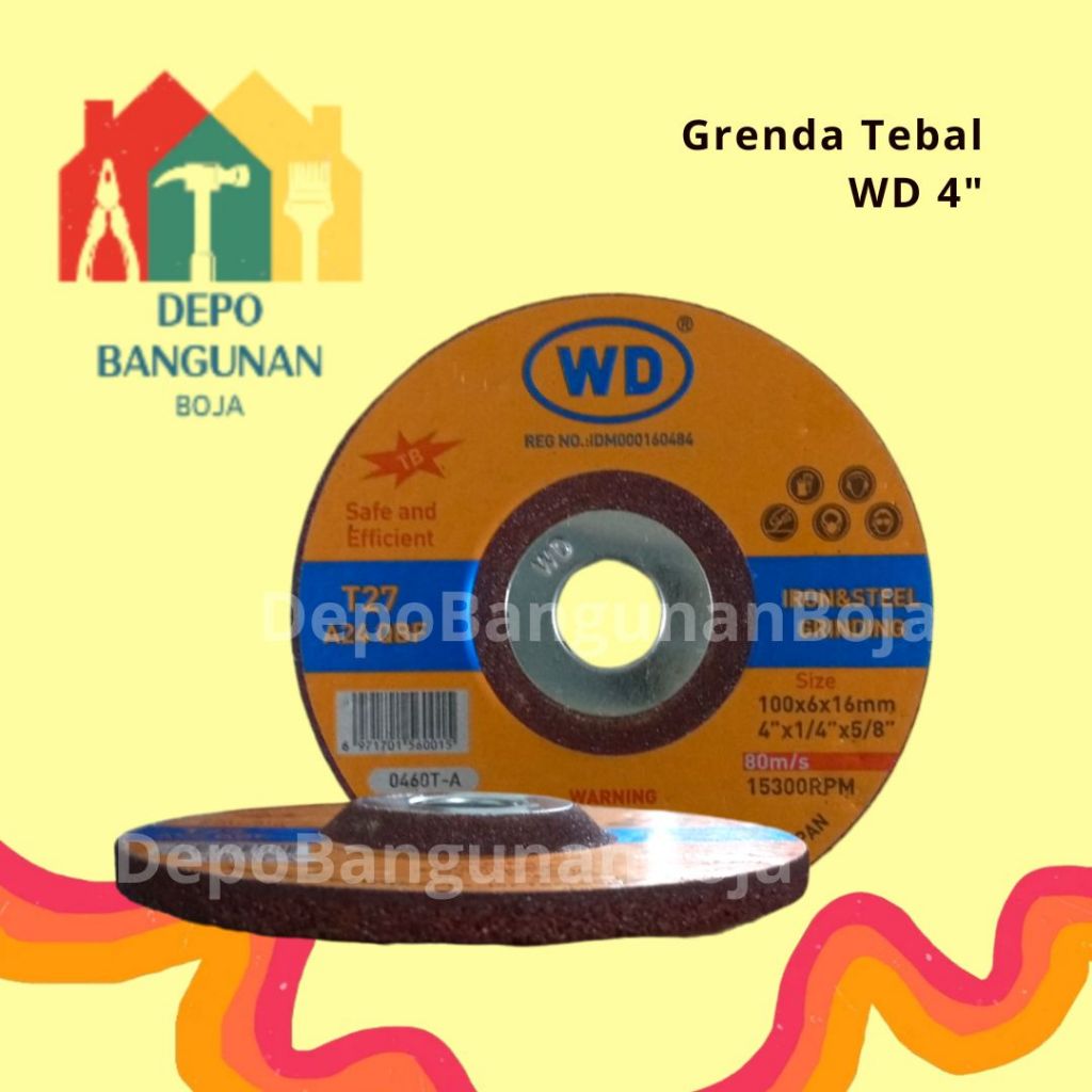 (20.6) Gerinda Tebal WD 4" / Gerinda / Batu Gerinda / Batu Poles