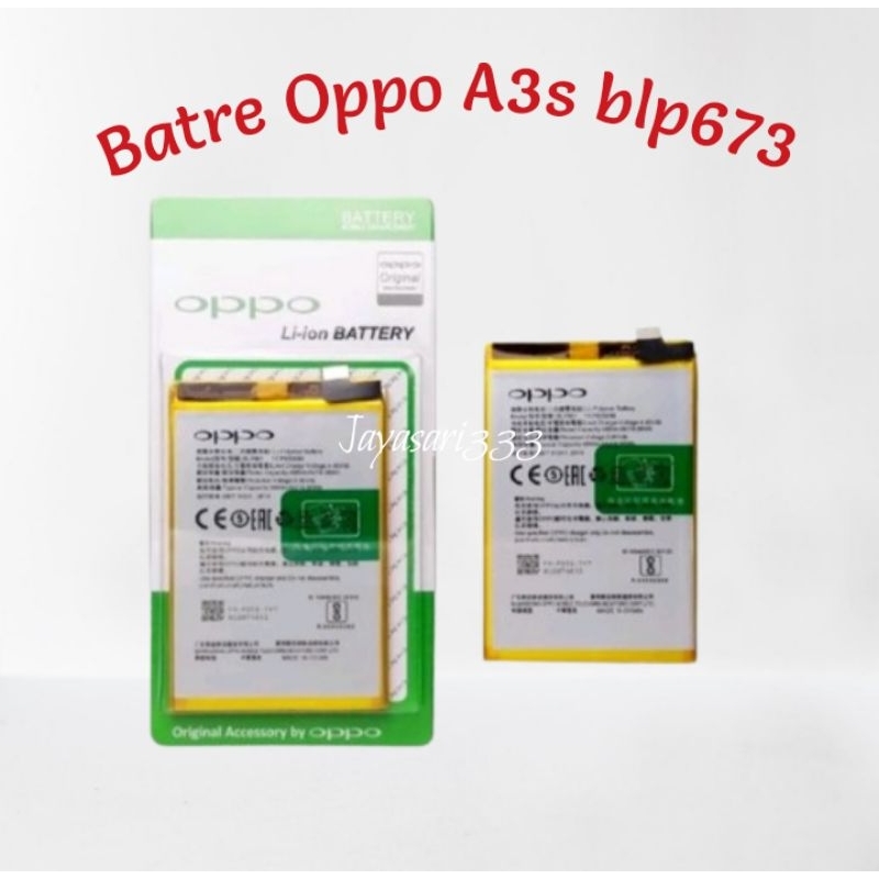 Baterai Oppo A3s blp673 original batre Oppo original