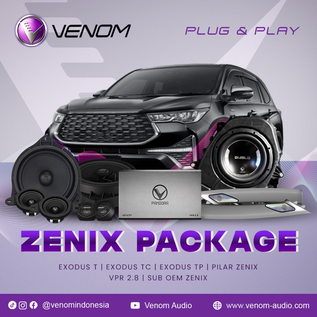 Venom Express Innova Zenix ULTIMATE Paket Audio Mobil Plug and Play