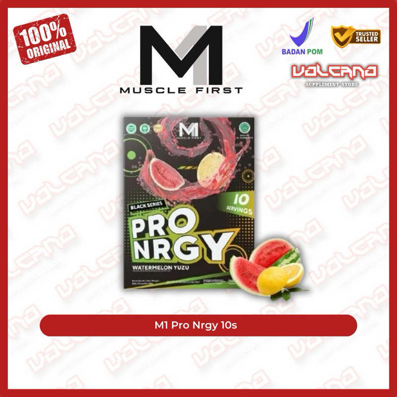 M1 Pro NRGY 50 gr 10 sachet serving Muscle First pre workout PWO Energy Energi Focus Fokus Performan