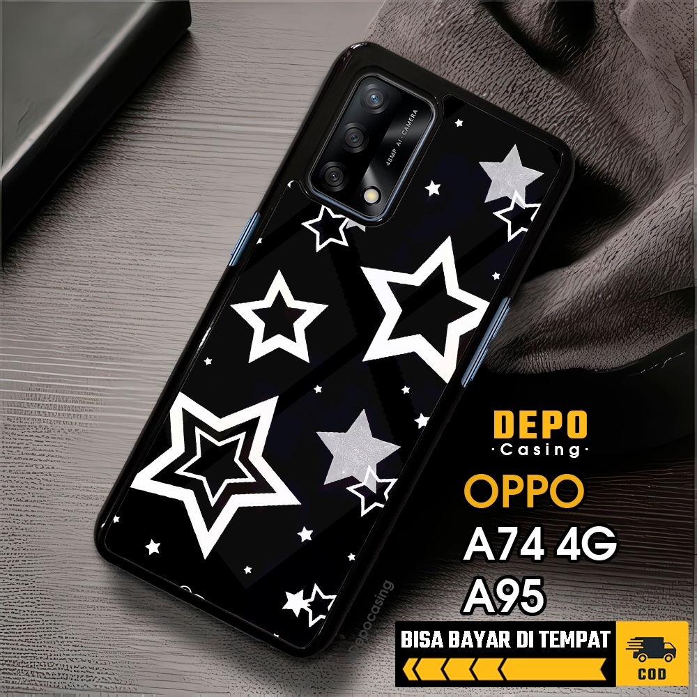 Case Oppo A74 4G A95 Casing Oppo A74 4G A95 Casing Depo Casing [STAR] Case Glossy Case Aesthetic Cus