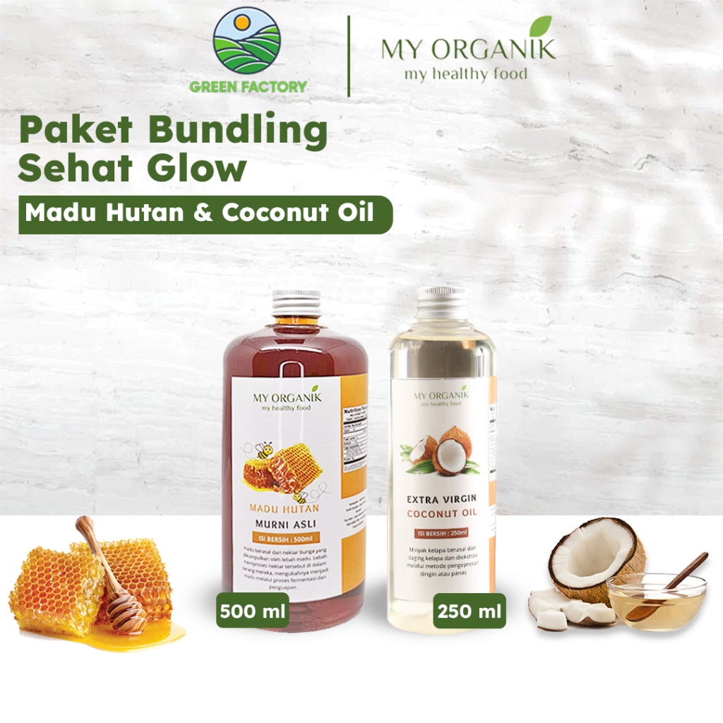 

My Organik Paket Bundling Madu Virgin coconut oil Extra VCO 250ml Minyak Kelapa Murni