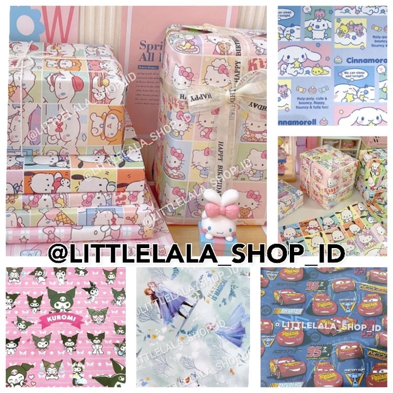 

Kertas Kado Sansan Wawa ukuran besar 63,5 x 49,5cm /kertas kado Kuromi/hellokitty/sanrio/kerokeropi/Cinnamorol valentine/christmas wrapping paper/baby boy/baby girl/motif cewek/cowok/dewasa/netral/kertas kado polos/gift wrap/wrapping paper bunga polos