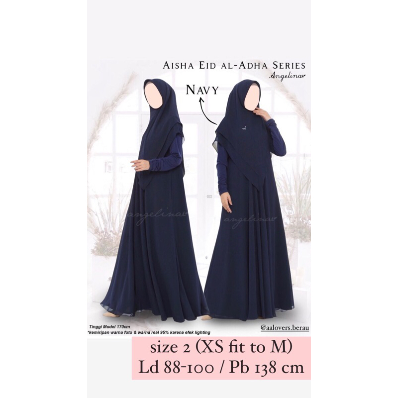 Atelier Angelina - Aisha dress size 2 & Hasna khimar size S softpad Navy