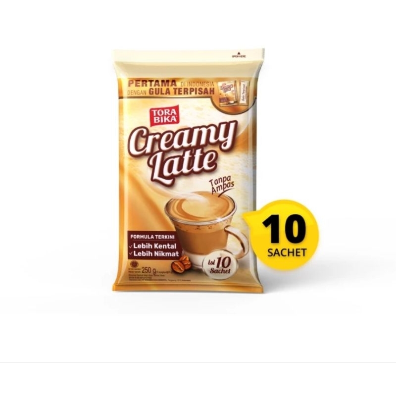 

Kopi Instan Torabika Cream latte kemasan 1 renceng isi 10PCS