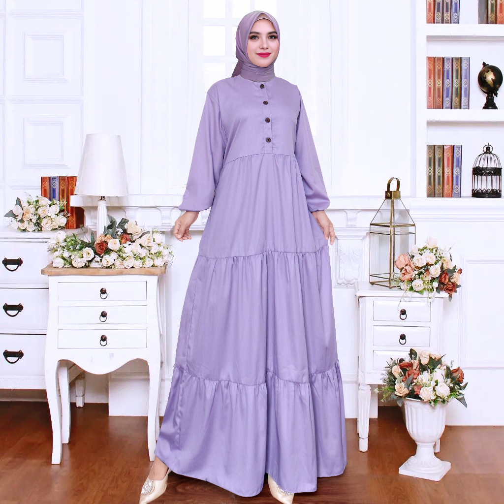 Gamis Wanita Terbaru Toyobo Rempel Polos