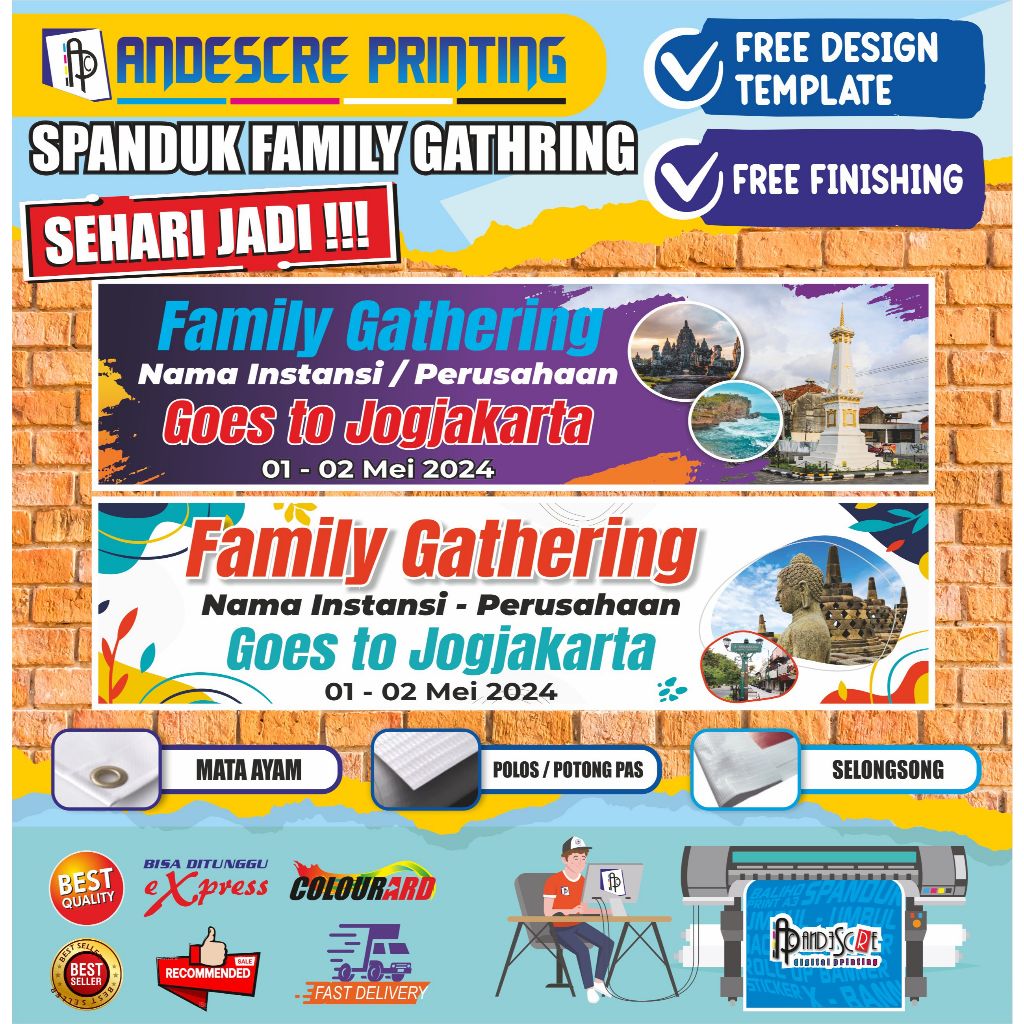 Spanduk Family Gathering Desain Menarik, Unik, Ceria dan Aesthetic FREE DESAIN