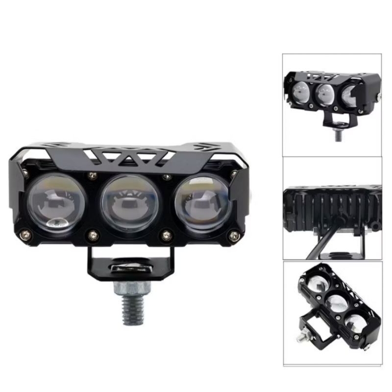 Lampu led tembak laser 3 mata super terang