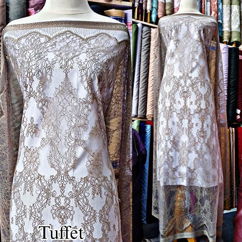 Kain Brokat Chantily Bahan Kebaya Brokat Chantily Motif Campur Chantily Murah