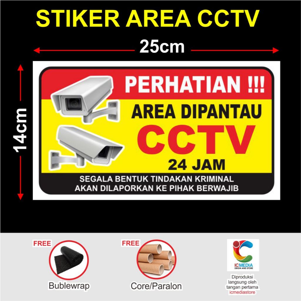 

Stiker area dipantau cctv 24 jam