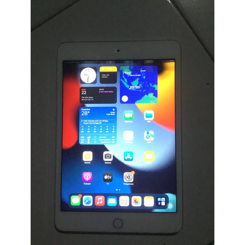 iPad mini 4 64GB minus layar atas bergaris baterai boros