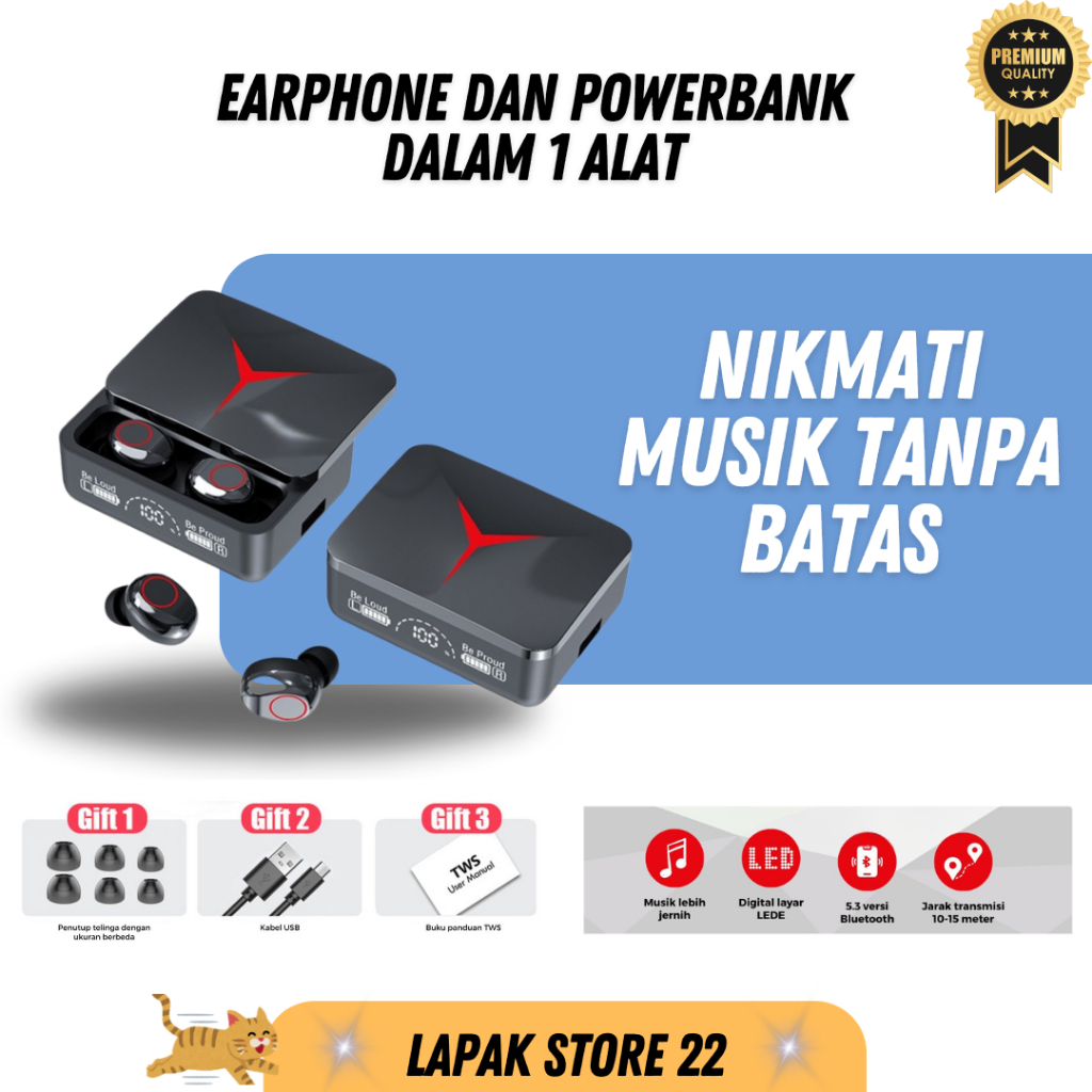 Earphone Bluetooth Headset Gaming Type C Wireless Bass Hanset Tws Bluetooth Sport Hetset Lari  Erpho