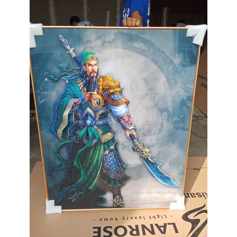 lukisan Porcelain Painting 5D Diamond Crystal lukisan gambar Kwan kong